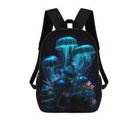 sinyumoney Water Jellyfish Neon Mochilas Infantiles Mochila Escolar Mochila Impresa En 3D Para Niños Mochilas De Viaje Bolsas Para Libros Mochila Escolar Para Niños 17inch