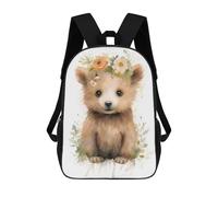 sinyumoney Watercolor Baby Bear Art Mochilas Para Niños Mochila Escolar Mochila Escolar Impresa En 3D Para Niños Estudiantes De Primaria Y Secundaria 17inch