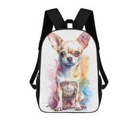 sinyumoney Watercolor Baby Chihuahua Mochila Escolar Infantil De 17 Pulgadas Con Estampado 3D De Películas De Anime Para Niños, Mochila De Viaje, Mochila Escolar Infantil