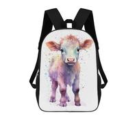 sinyumoney Watercolor Baby Cow Calf Mochila Escolar Para Niños Con Impresión 3D, Mochila Moderna Para Niños Y Niñas, Mochila Informal Para Estudiantes. 17inch
