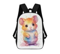 sinyumoney Watercolor Baby Hamster Mochila Impresa En 3D Para Niños, Mochila Escolar, Mochilas De Viaje Para Niños, Bolsas De Libros De Alta Capacidad, Mochila Infantil 17inch