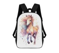 sinyumoney Watercolor Baby Horse Pony Mochilas Para Niños 17inch Mochila Escolar Mochila Escolar Impresa En 3D Para Niños De Primaria Y Secundaria