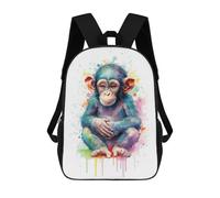 sinyumoney Watercolor Baby Monkey Mochila Escolar Mochila Para Niñas Y Niños Mochilas De Gran Capacidad Mochilas Ligeras Para Niños Y Estudiantes 17inch