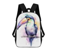 sinyumoney Watercolor Baby Toucan Mochila Escolar Impresa En 3D Para Niños Mochilas De Viaje De Alta Capacidad Bolsas Para Libros Mochila Escolar Para Niños Mochila 17inch
