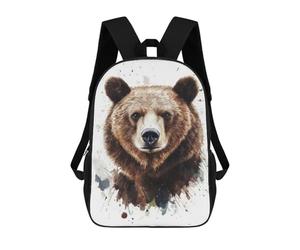 sinyumoney Watercolor Bear Portrait Mochila Escolar/de Negocios, Resistente, Para Portátil, Para La Escuela/trabajo/viajes 17inch