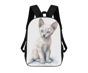 sinyumoney Watercolor Burmilla Cat Mochila Ronaldo, Mochila Infantil, Mochila Escolar Para Estudiantes, Mochila Para Libros, Mochila Escolar Impresa En 3D Para Niños Y Niñas, 17inch