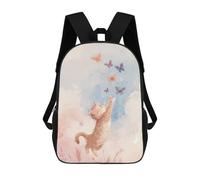 sinyumoney Watercolor Cat Chasing Butterflies Mochila Escolar Para Niños De 17 Pulgadas, Mochila Informal De Viaje Para Niños Y Niñas, Mochila De Gran Capacidad Para El Día A Día 17inch
