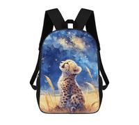 sinyumoney Watercolor Cheetah Cub Gazing at Stars Mochila Escolar Ligera E Informal Para Adolescentes, Niños, Mujeres Y Hombres 17inch