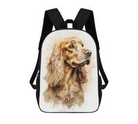 sinyumoney Watercolor Cocker Spaniel Portrait Mochilas Impresas En 3D Para Niños, Mochila Escolar, Mochila Informal Para Exteriores, Mochila Informal De Moda Para Niños, Lindas Bolsas De Viaje 17inch
