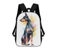 sinyumoney Watercolor Doberman Puppy Mochila Escolar, Mochila Infantil Para Niños Y Adolescentes, Regalos, Mochilas De Día Con Impresión 3D, Mochila Escolar, Mochila Para Libros 17inch