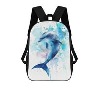 sinyumoney Watercolor Dolphin Mochila Escolar Impresa En 3D 17inch Mochilas De Moda Para Niños, Mochilas Escolares Para Niños De Primaria Y Secundaria