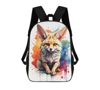 sinyumoney Watercolor Fennec Fox Mochilas Mochilas Infantiles Mochila Escolar Mochila Escolar Infantil Impresa En 3D Mochilas De Viaje De Moda Para Niños De Primaria Y Secundaria 17inch