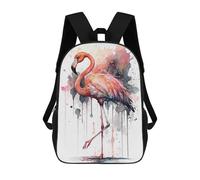 sinyumoney Watercolor Flamingo Bird Mochila Escolar Para Niños Mochila Escolar Impresa En 3D Mochila Escolar De Moda Para Niños De Primaria Y Secundaria 17inch