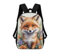 sinyumoney Watercolor Floral Fox Mochilas Para Niños Y Estudiantes, Mochilas Escolares Impresas En 3D, Mochilas Para Estudiantes De Primaria Y Secundaria Para Niños Y Niñas 17inch