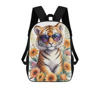 sinyumoney Watercolor Floral Tiger Mochila Infantil Para Niñas, Mochila Escolar 3D, Mochila Para Niños Pequeños, Mochila Informal De Día, Mochila Escolar De Moda 17inch