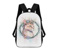 sinyumoney Watercolor Flower Manx Cat Mochila Escolar Para Secundaria Y Preparatoria. Mochila Informal Para Hombres, Mujeres Y Adolescentes. 17inch