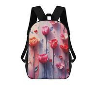 sinyumoney Watercolor Flowers And Hearts Pattern Mochila Con Bolsillo Mochilas Impresas En 3D, Mochilas De Viaje, Mochilas Para Libros, Mochila Escolar Para Niños 17inch