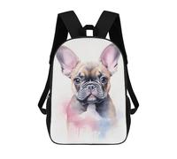 sinyumoney Watercolor French Bulldog Mochila Infantil Escolar Para Niños Con Estampado 3D De Dibujos Animados, Mochila Escolar Para Estudiantes, Mochila Para Portátil Para Niños Y Niñas 17inch