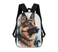 sinyumoney Watercolor German Shepherd Portrait Mochila Escolar Infantil De Moda Informal Mochilas Infantiles Impresas En 3D Mochila Grande Para Niño 17inch