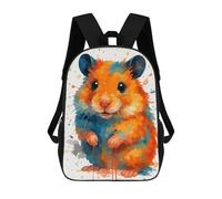 sinyumoney Watercolor Hamster Mochila Infantil Para Niñas, Mochila Escolar 3D, Mochila Para Niños Pequeños, Mochila Informal De Día, Mochila Escolar De Moda 17inch