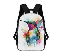 sinyumoney Watercolor Hummingbird Art Mochila Escolar De 17 Pulgadas Impresa En 3D Mochilas Infantiles Mochila Genial Impresa En 3D Para Niños De Primaria Y Secundaria