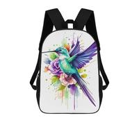 sinyumoney Watercolor Hummingbird Mochila Escolar Para Niñas Y Niños, Mochilas De Gran Capacidad, Mochilas Ligeras Para Niños Y Estudiantes 17inch