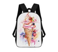 sinyumoney Watercolor Ice Cream Mochila Ligera Informal Para El Día A Día, Mochila Escolar Para Hombres/mujeres 17inch