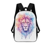 sinyumoney Watercolor Lion Painting Mochila Escolar Infantil Con Impresión 3D, Mochila Escolar Informal Para Niños De Primaria Y Secundaria 17inch