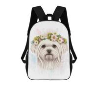 sinyumoney Watercolor Maltese Dog Art Mochilas Escolares Ligeras Para Aeropuerto, Estudiantes Universitarios, Mochila Para Acampar, Aventuras Al Aire Libre Y Viajes Diarios 17inch