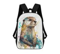 sinyumoney Watercolor Otter Mochila Escolar Infantil Impresa En 3D Para Niños, Mochila De Viaje De Alta Capacidad, Bolsas Para Libros, Mochila Escolar Infantil 17inch