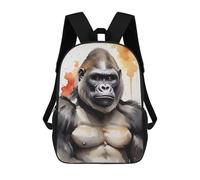 sinyumoney Watercolor Painted Gorilla Mochila Infantil Con Impresión 3D, Mochila Escolar Para Niños, Mochila Informal Divertida Para Niños Y Adolescentes 17inch