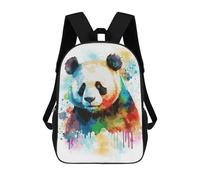 sinyumoney Watercolor Panda Painting Mochila Escolar Impresa En 3D 17inch Mochila Escolar Infantil Mochilas De Viaje Mochila Informal De Moda Para Niños Y Estudiantes