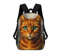 sinyumoney Watercolor Portrait of An Orange Cat Mochila Escolar Infantil Impresa En 3D Para Niños, Mochilas De Viaje De Alta Capacidad, Bolsas Para Libros, Mochila Escolar Infantil 17inch