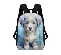 sinyumoney Watercolor Puppy Portrait Mochila Infantil De 17 Pulgadas, Mochila Escolar Con Estampado 3D De Dibujos Animados Para Niños Y Adolescentes.
