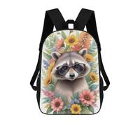 sinyumoney Watercolor Raccoon Art Mochila Escolar Para Niñas Mochila Impermeable Mochila Informal De Día Mochila Ligera Para Niño Y Niña Mochila Escolar 17inch