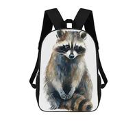 sinyumoney Watercolor Raccoon Mochila, Mochila Infantil, Mochila Escolar Para Estudiantes, Mochila Para Libros, Mochila Escolar Impresa En 3D Para Niños Y Niñas 17inch