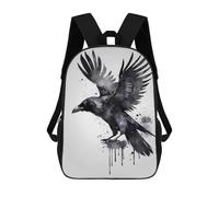 sinyumoney Watercolor Raven with Spread Wings Mochilas Para Niños Y Estudiantes, Mochilas Escolares Impresas En 3D, Mochilas Para Estudiantes De Primaria Y Secundaria Para Niños Y Niñas 17inch