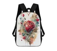 sinyumoney Watercolor Rose Heart Art Print Mochila Escolar, Mochila Informal, Mochila De Día, Bolsa De Escuela, Trabajo Y Viaje Para Hombres, Mujeres Y Adolescentes 17inch