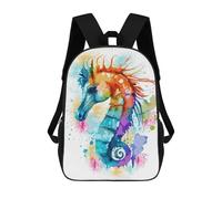 sinyumoney Watercolor Sea Horse Art Mochilas Escolares Ligeras Para Aeropuerto, Estudiantes Universitarios, Mochila Para Acampar, Aventuras Al Aire Libre Y Viajes Diarios 17inch
