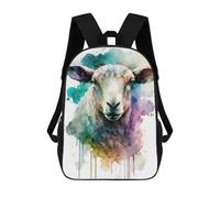 sinyumoney Watercolor Sheep Portrait Mochila Escolar Para Niñas 17inch Mochila Informal Ligera Para Niños Y Niñas, Ideal Para Estudiantes De Secundaria