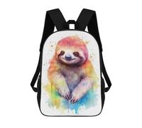sinyumoney Watercolor Sloth Painting Mochila Escolar Para Niños Y Niñas, Mochila Informal De Viaje, Mochila De Gran Capacidad Para El Día A Día 17inch