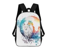sinyumoney Watercolor Snow Fox Mochila Escolar Infantil Impresa En 3D, Mochila Informal De Moda Para Niños, Mochila De Viaje De Alta Capacidad Para Libros Para Niños 17inch