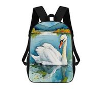 sinyumoney Watercolor Swan on Lake Mochilas Para Niños Mochila Escolar Mochila Escolar Impresa En 3D Para Niños Estudiantes De Primaria Y Secundaria 17inch