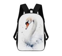 sinyumoney Watercolor Swan Portrait Mochila Escolar Infantil Impresa En 3D 17inch Mochilas Escolares Para Niños, Estilo Casual Y Moderno, Mochilas De Viaje De Alta Capacidad