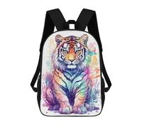 sinyumoney Watercolor Tiger Painting Mochilas Infantiles Impresas En 3D De 17 Pulgadas. Mochila Escolar Informal Impresa En 3D Para Niños De Primaria Y Secundaria.