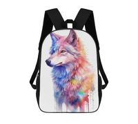 sinyumoney Watercolor Wolf Painting Mochila Impresa En 3D Para Niños, Mochila Escolar, Mochilas De Viaje Para Niños, Bolsas De Libros De Alta Capacidad, Mochila Infantil 17inch