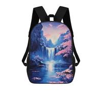 sinyumoney Waterfall Serenity Cherry Blossom Nature Mochilas Infantiles Escolares Impresas En 3D, Mochilas Para Niños, Mochilas De Viaje Para Niños Y Niñas, Mochilas Escolares Para Niños 17inch