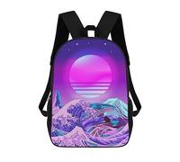 sinyumoney Wave Kanagawa Whale Orca Mochila Escolar, Mochila Infantil Para Niños Y Adolescentes, Regalos, Mochilas De Día Con Impresión 3D, Mochila Escolar, Mochila Para Libros 17inch