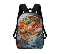 sinyumoney Wave Off Kanagawa Ramen Mochilas Para Niños Y Estudiantes, Mochilas Escolares Impresas En 3D, Mochilas Para Estudiantes De Primaria Y Secundaria, Mochilas Para Niños Y Niñas 17inch