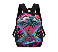 sinyumoney Wave Palm Tree Mochila Infantil Escolar Para Niños Con Estampado 3D De Dibujos Animados, Mochila Escolar Para Estudiantes, Mochila Para Portátil Para Niños Y Niñas 17inch
